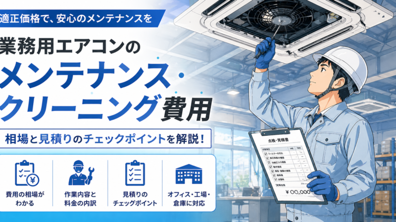 業務用エアコンのメンテナンス・クリーニング費用相場｜工場・オフィス・店舗の担当者向けガイド 