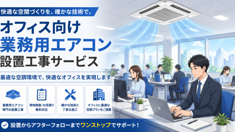 オフィス向けエアコン設置工事｜執務室・会議室・フロア全体に対応