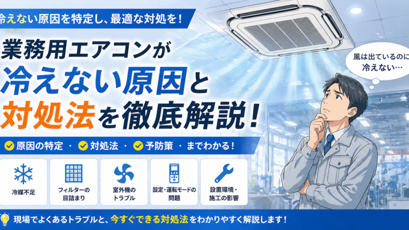業務用エアコンが冷えない・効かない原因と対処法｜工場・倉庫・オフィスの担当者向けチェックリスト 
