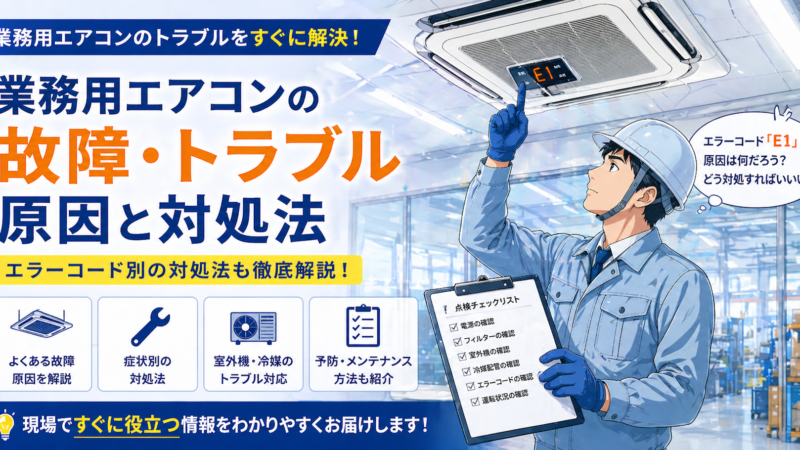 業務用エアコンの故障サインと対処法｜工場・オフィス・店舗の担当者向けチェックリスト